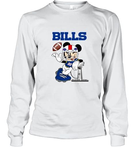 Nfl Buffalo Bills Mickey Mouse Disney Super Bowl Football Long Sleeve T