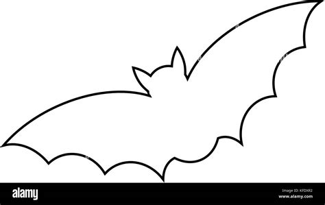 Halloween Bat Outline Vector Design Isolated On White Backgroud Stock
