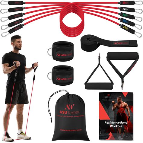 Asu Trainer Resistance Bands Tube Workout Bands With Handles Ankle