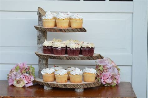 Etsy Rustic Cupcake Stand Wood Slab Cake Stand Wood Slice County