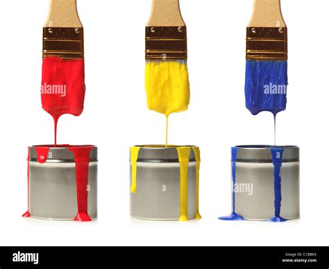 Paintbrushes Dripping With Paint Stock Photo Alamy