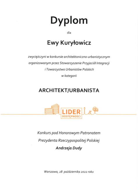 Nagroda w konkursie Lider dostępności Kuryłowicz Associates