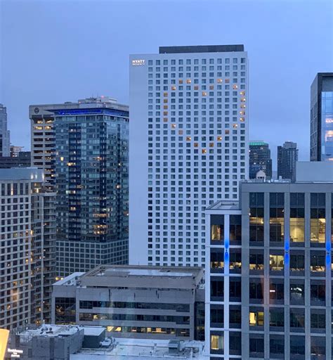 Seattle's Hyatt Regency lit its rooms in the shape of a heart last ...