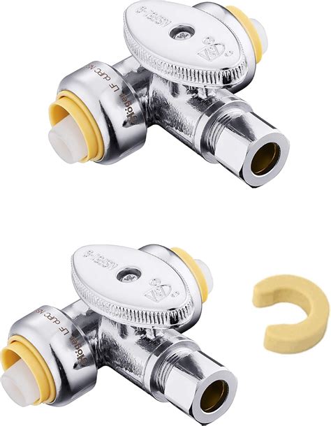 Pack Of 2 EFIELD Push Fit Tee Stop Valve 1 2 Push X 1 2 Push X 3 8