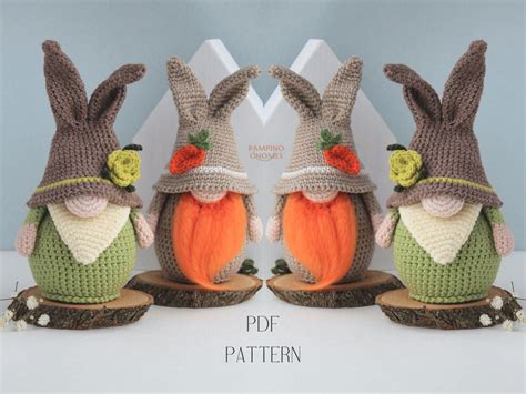 Easter Bunny Gnome Crochet Pattern Amigurumi Easter Bunny Etsy