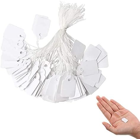 500 Pieces Price Tags White Strung Tags Paper Marking Tags Strung