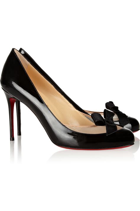 Lyst Christian Louboutin Filove 85 Patentleather And Mesh Pumps In Black