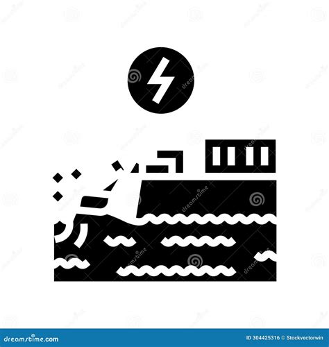 Wave Energy Storage Glyph Icon Vector Illustration Stock Illustration