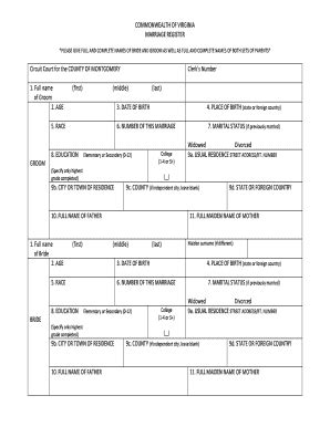 Marriage Certificate Form Download | pdfFiller