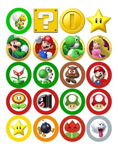 Pack X Stikers Pegotin Cm Aprox Sorpresitas Mario Bros Cuotas