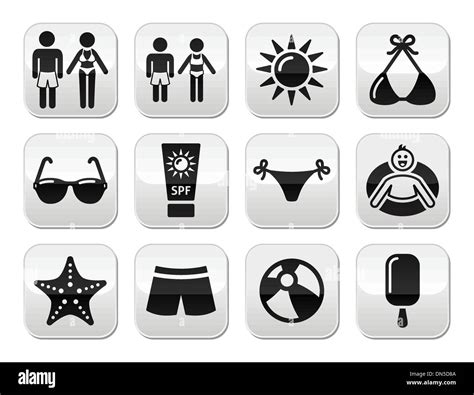 Kinder Bikini Strand Stock Vektorgrafiken Kaufen Alamy
