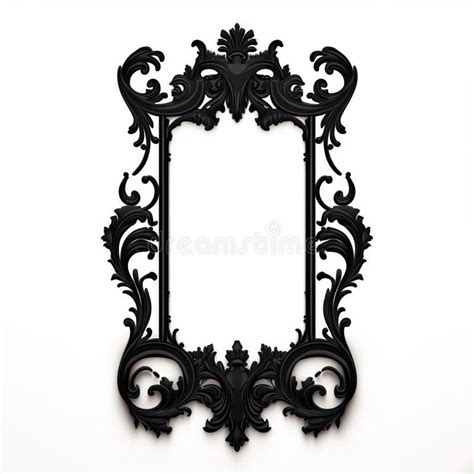 Vintage Frame Design: Ornate Black Frame on White Background Stock ...