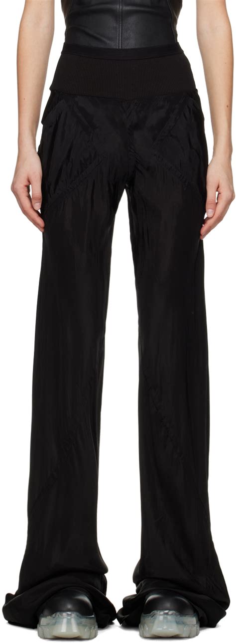 Rick Owens Black Bias Lounge Pants SSENSE