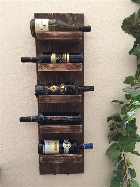 Rustic Wine Rack 5 Bottle Wine Rack Wall Mount Wine Rack