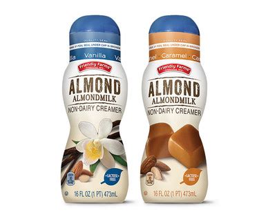 Friendly Farms Vanilla Or Caramel Almondmilk Coffee Creamers Aldi