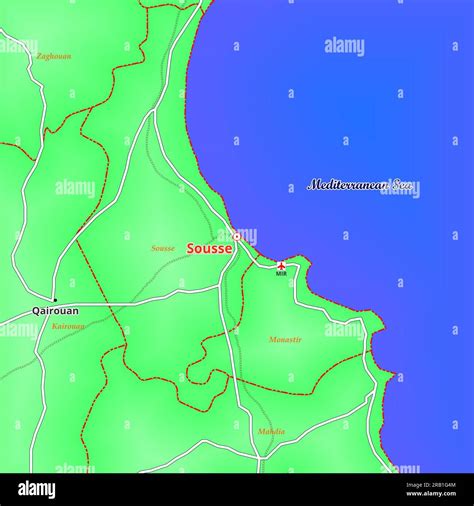 map  sousse city  tunisia stock photo alamy