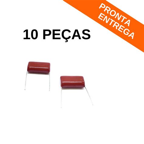 Kit 10 peças Capacitor Poliéster Metalizado 10nF 10K 1250V 5 Passo