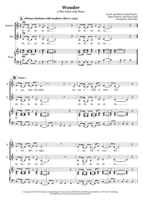 Wonder Arr Julian Hay By Naughty Boy Featuring Emeli Sande Sheet Music For Choir At Sheet