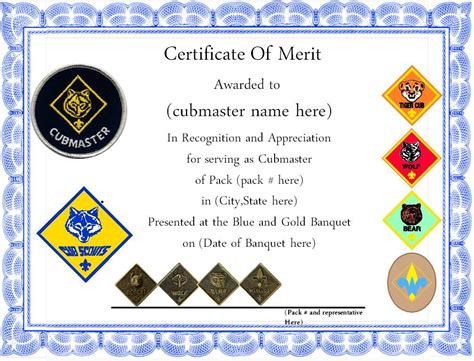 Cub Scout Certificate Templates