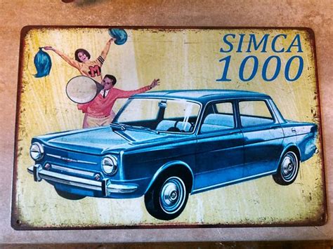 Plaque Publicitaire Metal Simca