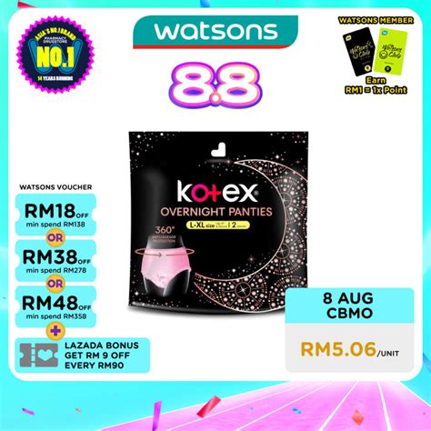 Kotex Overnight Panties L Xl 2s Lazada