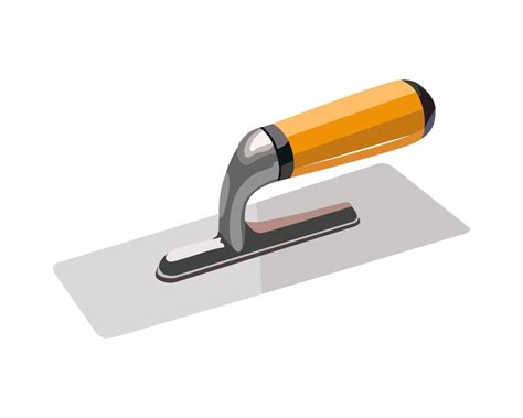 Vector Illustration Stainless Steel Plastering Trowel Concrete Trowel Construction Tools ...