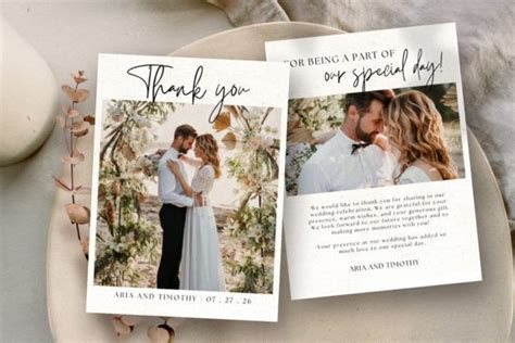 Wedding Thank You Card Canva Template Graphic By