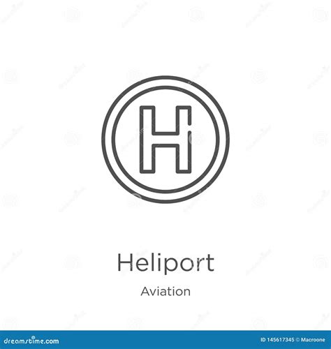 Heliport Icon Vector From Aviation Collection Thin Line Heliport