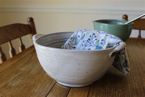 Rustic Farmhouse Ceramic Large Serving Bowl With Handles Stoneware