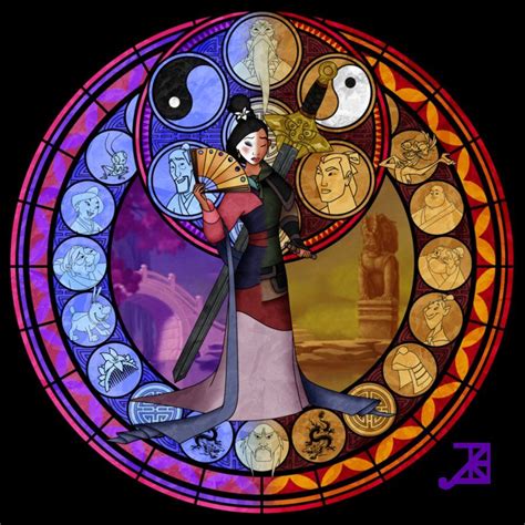 Stained Glass Mulan By Akili Amethyst On Deviantart Vidrieras Disney Mandalas Disney