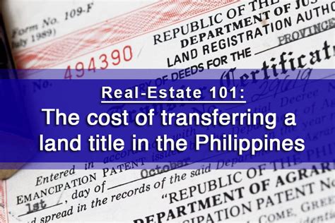 Real Estate 101 The Cost Of Transferring A Land Title In The