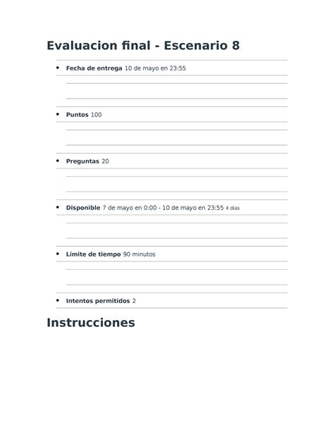 Evaluacion Final Gerencia Financiera Evaluacion Final Escenario 8
