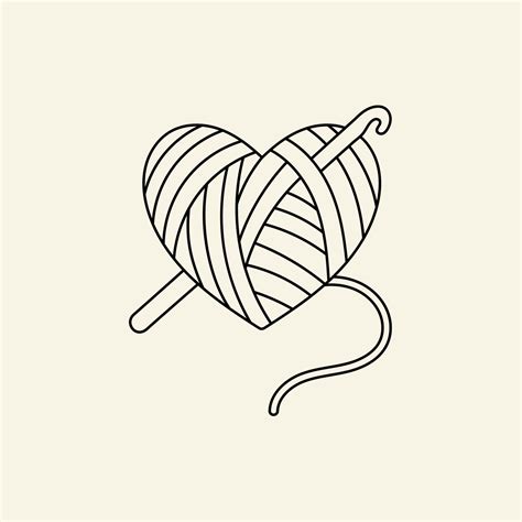 Crochet Yarn Heart Svg File Crochet Digital Sticker Yarn Ball Svg Png