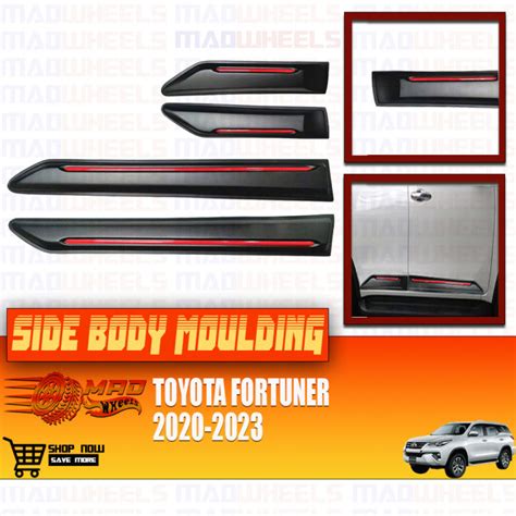 Toyota Fortuner 2020 2023 Side Body Moulding Black With Red Lining