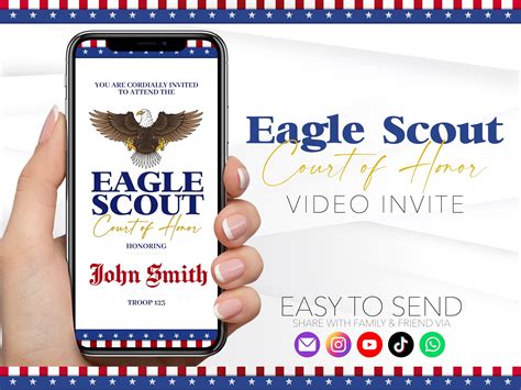 Eagle Scout Court Of Honor Invitation Canva Template Etsy Eagle