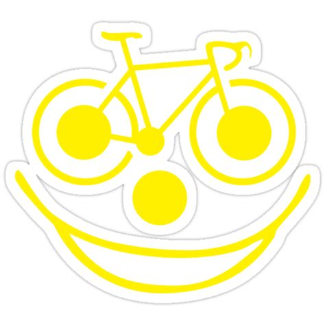 Funny Bike Cycling Smiley Face Stickers By Sportst Shirts Redbubble