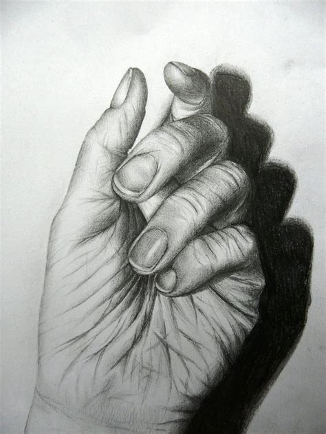 Tonal Drawing Of My Hand By Anitapatterson Dessin Au Fusain Dessin