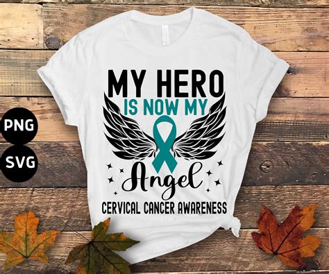 Cervical Cancer Awareness Svg Png My Hero Is Now My Angel Svg Etsy