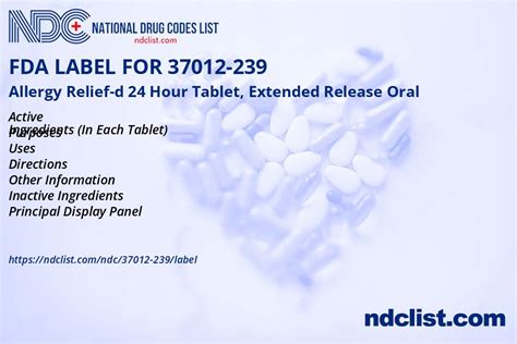 Fda Label For Allergy Relief D 24 Hour Tablet Extended Release Oral Indications Usage