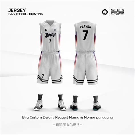 Jual Jersey Basket Full Printing Desain Custom Bahan Premium Bisa