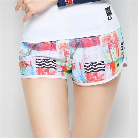 Gsou Surfing And Beach Shorts 2017 Women Colorful Printed Swimwear Short