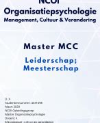 NCOI Master Management Cultuur Verandering Organisatiepsychologie 2020