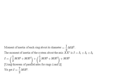 D 74ya Three Rings Each Of Mass M And Radius R Are Arranged According