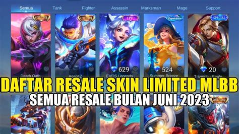 DAFTAR RESALE SKIN LIMITED MOBILE LEGENDS BULAN JUNI 2023 SKIN MSC