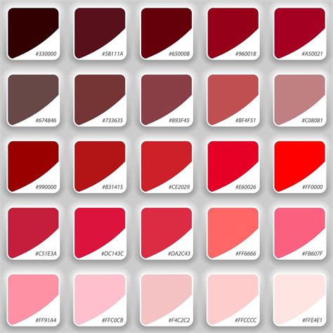 Shades Of Red Swatch Color Palette Template For Your Design 21852234