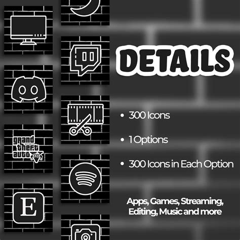 300 Stream Deck Icons Streamers Streaming Twitch Black Brick