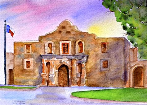 The Alamo San Antonio Painting By Ruth Gerstner