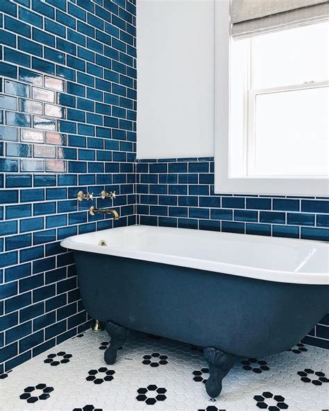 Color Spotlight Navy Blue Blue Bathroom Tile Blue Bathroom Walls