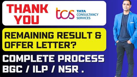 Tcs Thank You Remaining Result Offer Letter After Offer