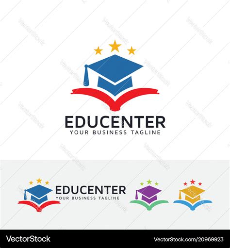 Education center logo design Royalty Free Vector Image